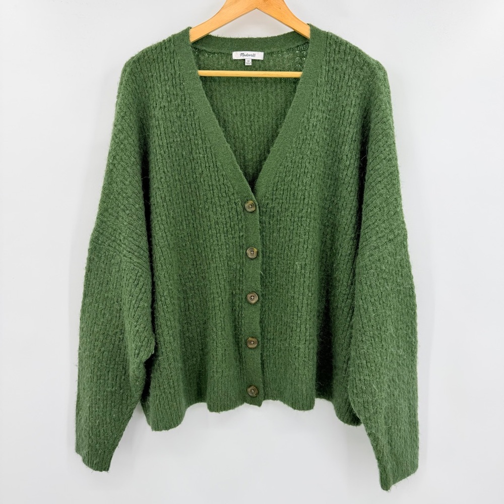 Madewell Alpaca Blend Mayfair Olive Green. Sweater Oversized Cardigan Plus 4X - Picture 5 of 11